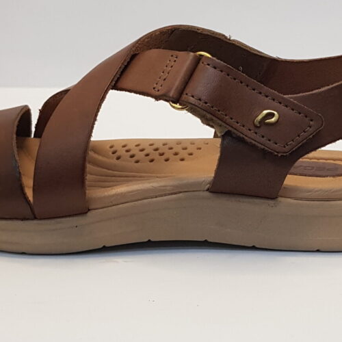 Sandalia Feminina Pegada Em Couro Capuccino