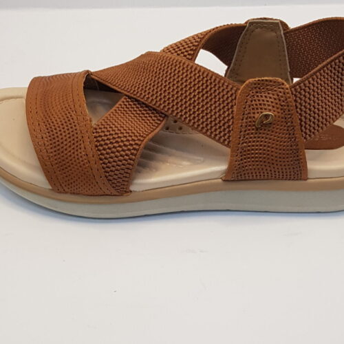 Sandália Feminina Pegada Couro e Elástico