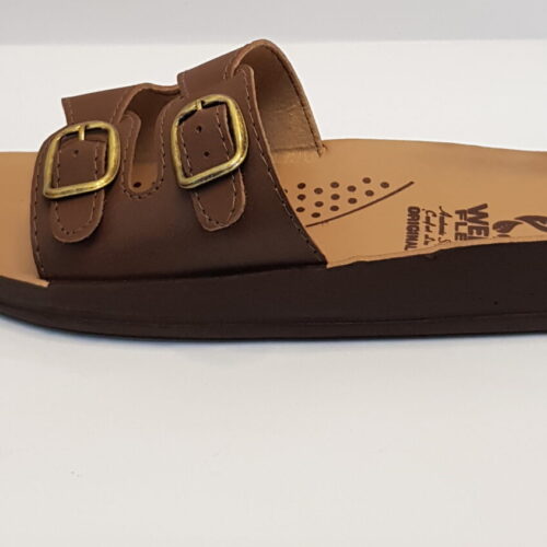 Chinelo Feminino Anabela Ortopédico de Duas Fivelas Café NB02